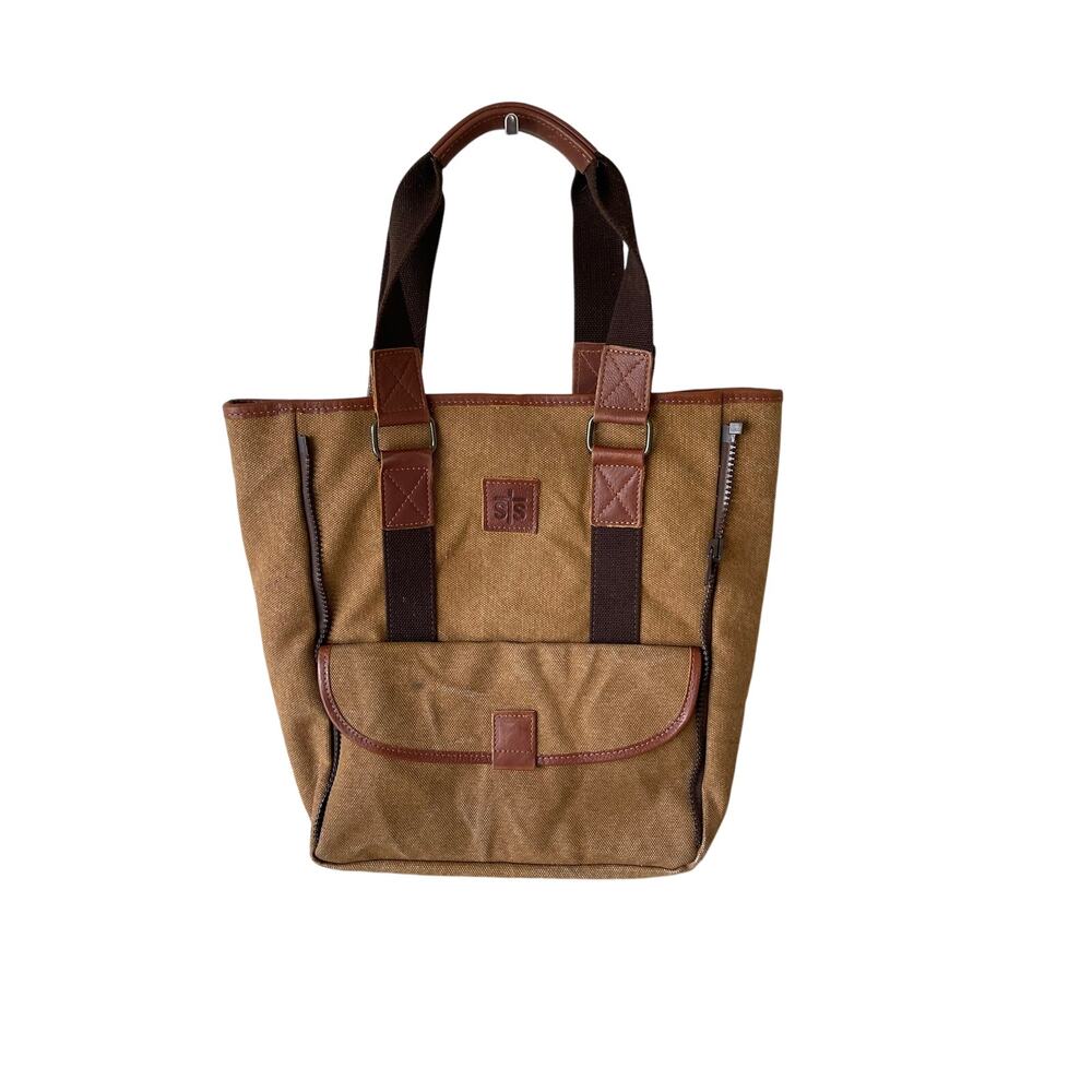 STS RANCHWEAR HIGH PLAINS CONVERTIBLE TOTE LADIES CANVAS TAN